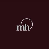 monogramme logo initiales mh vecteur