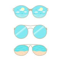 ensemble d'illustration de lunettes de plage vecteur