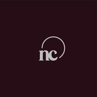 monogramme logo initiales nc vecteur