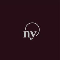 monogramme du logo ny initiales vecteur