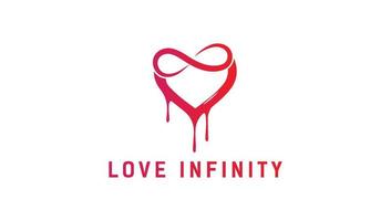 modèle de conception de logo dégoulinant de coeur d'amour infini vecteur