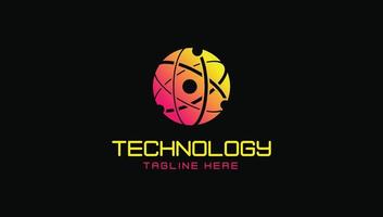 modèle de logo de globe de technologie numérique créative moderne vecteur