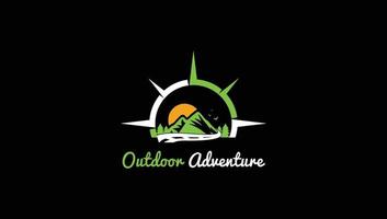 modèle de logo d'entreprise d'organisation de voyages et de visites d'aventure en plein air vecteur