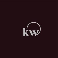 monogramme logo initiales kw vecteur