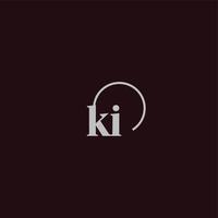 monogramme logo initiales ki vecteur