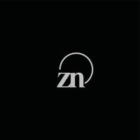 monogramme logo initiales zn vecteur