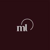 monogramme logo initiales ml vecteur