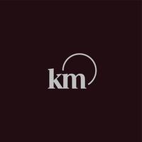 monogramme logo initiales km vecteur