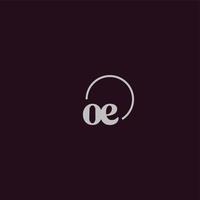 monogramme logo initiales oe vecteur