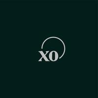 monogramme logo initiales xo vecteur