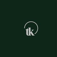 monogramme logo initiales tk vecteur