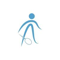 jouer au badminton modèle d'illustration de conception d'icône vecteur