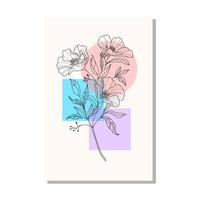abstrait minimal fleur et feuilles fond décoratif affiches vecteur