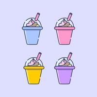 crème glacée sur l'illustration vectorielle de la tasse vecteur