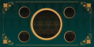 fond islamique avec conception de vecteur de trou et d'ornement