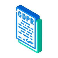 gdpr règlement général sur la protection des données dans l'illustration vectorielle de l'icône isométrique de l'union européenne vecteur