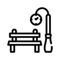 banc de parc et horloge pour l'illustration vectorielle de l'icône de la ligne de date vecteur