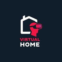 logo de réalité virtuelle à la maison vecteur