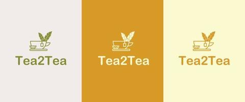 conception d'icône vectorielle de modèle de logo de tasse de thé. l'illustration de l'élément de thé et des accessoires de café peut être utilisée comme logo ou icône de qualité supérieure. création de logo thé 2 thé. vecteur