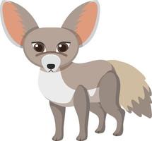 mignon renard fennec en style cartoon plat vecteur