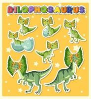 ensemble de personnages de dessins animés de dinosaures dilophosaurus mignons vecteur