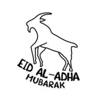 eid al-adha mubarak avec style de ligne vecteur