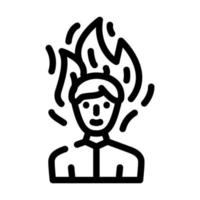 homme brûlant après l'illustration vectorielle de l'icône de la ligne de wasabi vecteur
