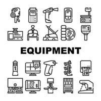 équipement de magasin collection d'appareils icônes définies vecteur