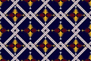 ikat abstrait motif textile ethnique géométrique sans couture. tapis en tissu aztèque ornements de mandala décorations textiles papier peint. vecteur de broderie traditionnelle textile de dinde indigène boho tribal.