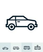icônes de transport et de véhicules avec fond blanc vecteur