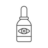 icône linéaire de gouttes pour les yeux. illustration de la ligne mince. humidification des lentilles de contact. symbole de contour. dessin de contour isolé de vecteur