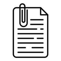 icône de ligne de documents de broche vecteur