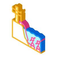 schéma de travail centrale marémotrice icône isométrique illustration vectorielle vecteur