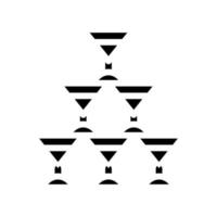 illustration vectorielle d'icône de glyphe de tour de verre de champagne vecteur