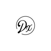 logo initial du cercle dx idéal pour la beauté et la mode dans un concept féminin audacieux vecteur