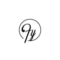 logo initial du cercle fy meilleur pour la beauté et la mode dans un concept féminin audacieux vecteur
