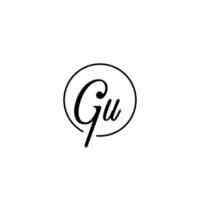 logo initial du cercle gu idéal pour la beauté et la mode dans un concept féminin audacieux vecteur