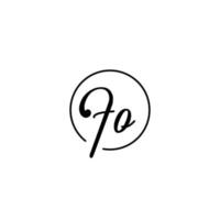 fo cercle logo initial meilleur pour la beauté et la mode dans un concept féminin audacieux vecteur