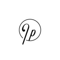 logo initial du cercle ip idéal pour la beauté et la mode dans un concept féminin audacieux vecteur