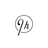 ih cercle logo initial meilleur pour la beauté et la mode dans un concept féminin audacieux vecteur