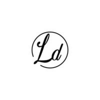 logo initial du cercle ld idéal pour la beauté et la mode dans un concept féminin audacieux vecteur