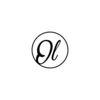 ol cercle logo initial meilleur pour la beauté et la mode dans un concept féminin audacieux vecteur
