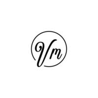 vm cercle logo initial meilleur pour la beauté et la mode dans un concept féminin audacieux vecteur