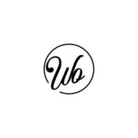 wo cercle logo initial meilleur pour la beauté et la mode dans un concept féminin audacieux vecteur