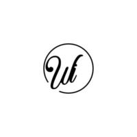 logo initial du cercle wi idéal pour la beauté et la mode dans un concept féminin audacieux vecteur