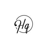 hq cercle logo initial meilleur pour la beauté et la mode dans un concept féminin audacieux vecteur