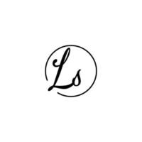 ls cercle logo initial meilleur pour la beauté et la mode dans un concept féminin audacieux vecteur