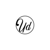 logo initial du cercle ud idéal pour la beauté et la mode dans un concept féminin audacieux vecteur