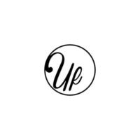 logo initial du cercle uf meilleur pour la beauté et la mode dans un concept féminin audacieux vecteur