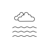 océan, eau, rivière, mer fine ligne icône vector illustration logo modèle. adapté à de nombreuses fins.